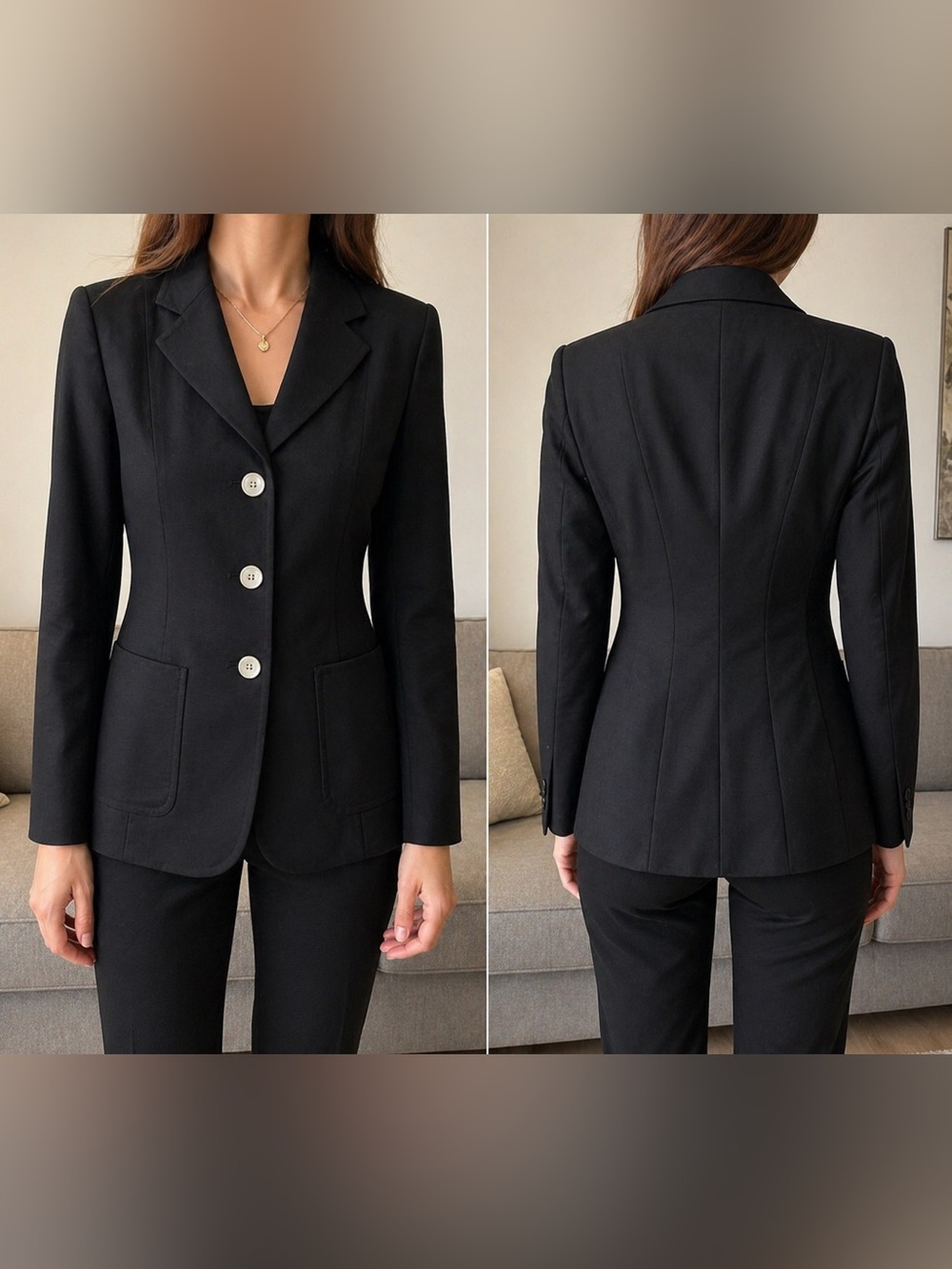 Tombolini Donna Black Blazer – Made in Italy – Size 38 – Excellent Condition